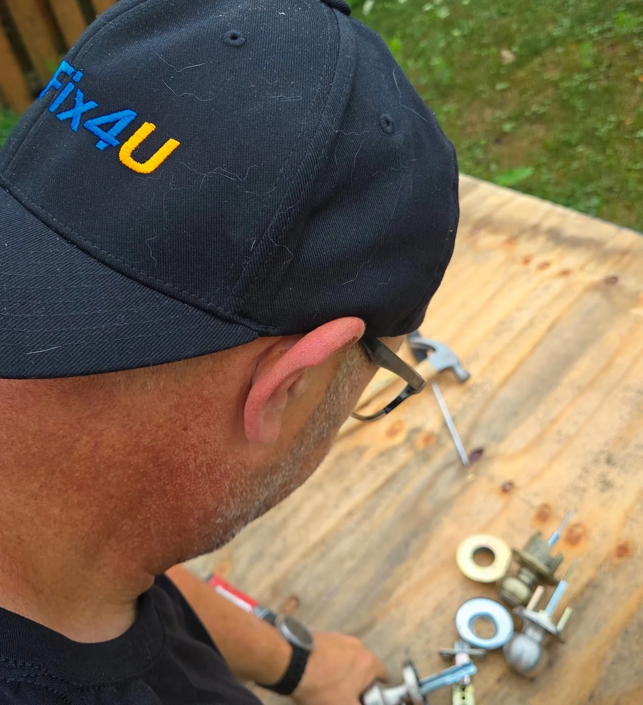 GetFix4U technician servicing lock cylinders and door hardware.